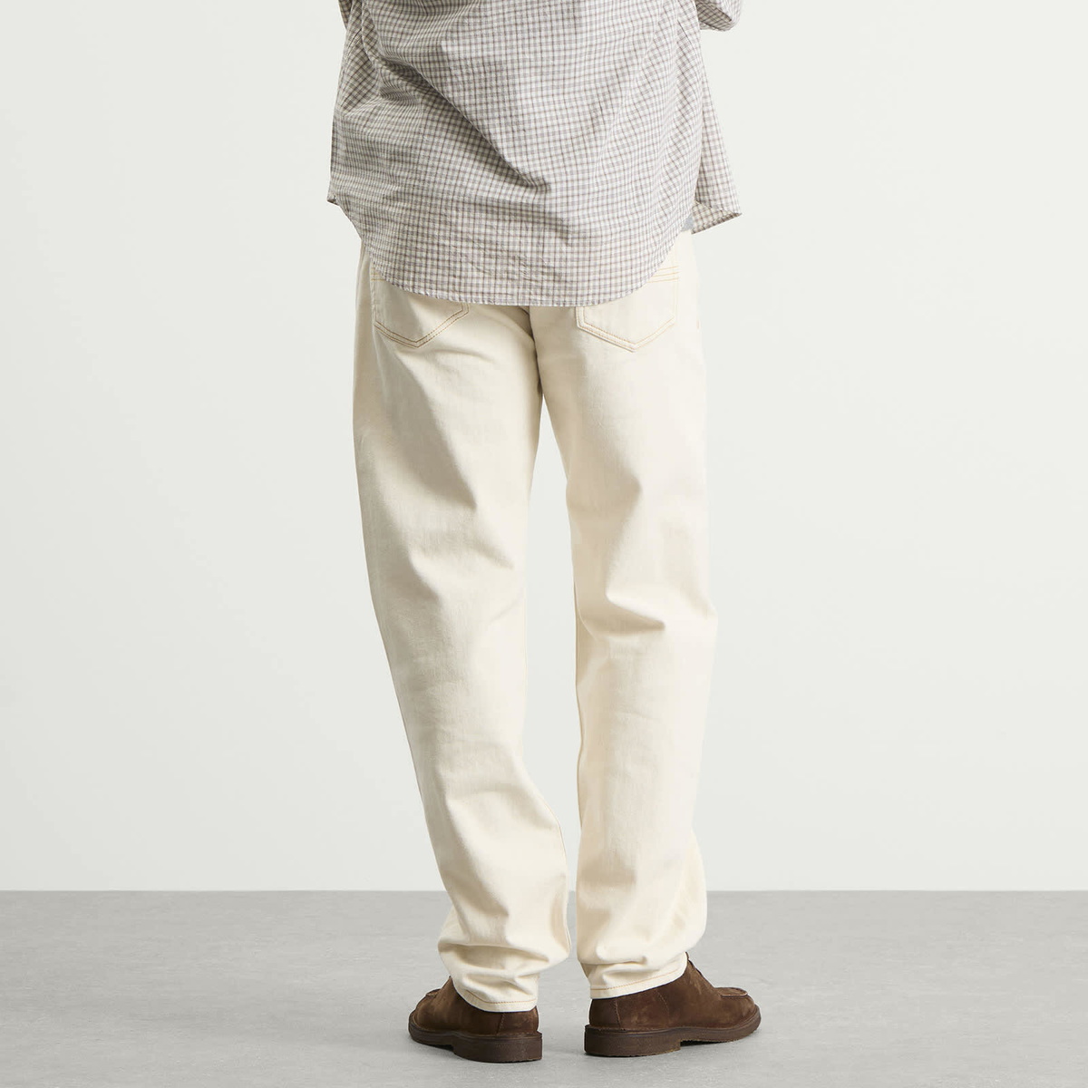 Drake's Men's 5 Pocket Selvedge Jeans in Ecru