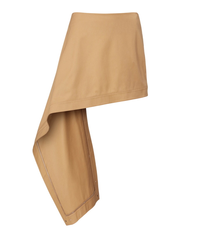 Photo: Loewe Asymmetric silk-trimmed cotton miniskirt