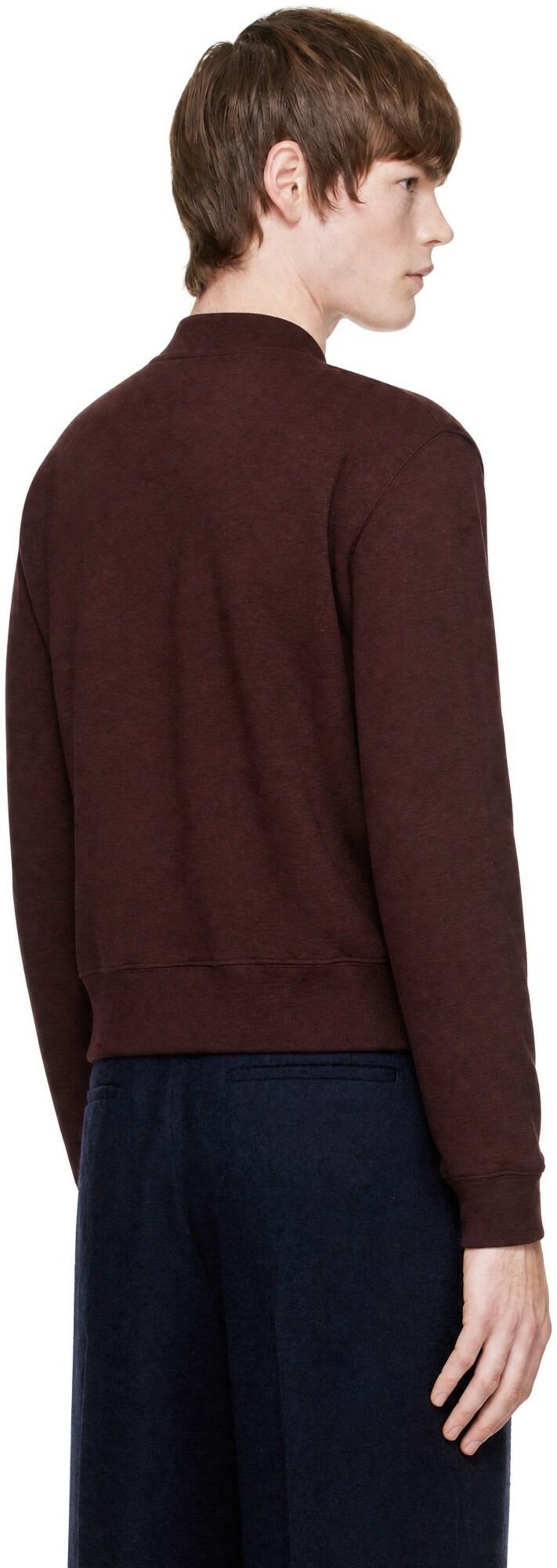 Dries Van Noten Burgundy Embroidered Sweatshirt