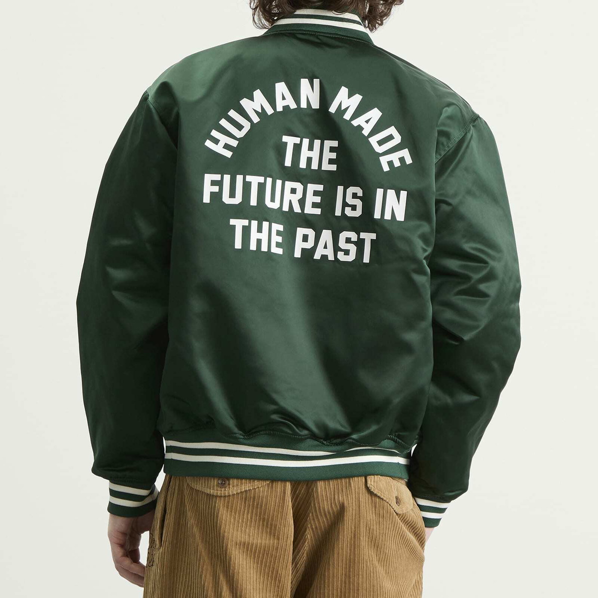 Human Made Men's Nylon Stadium Jacket in Green Human Made
