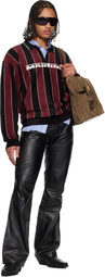 Martine Rose Black Boot Cut Utility Leather Pants