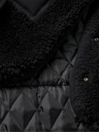 Sacai - Carhartt WIP Fleece-Trimmed Cotton and Nylon-Blend Canvas Parka - Black