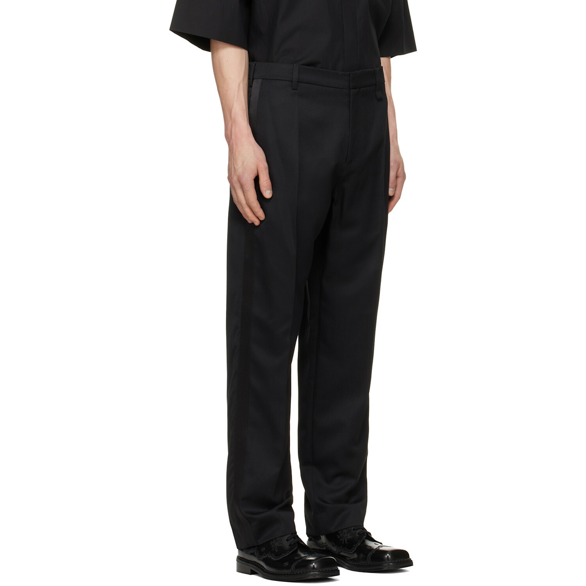 Simone Rocha Black Straight Leg Tux Trousers