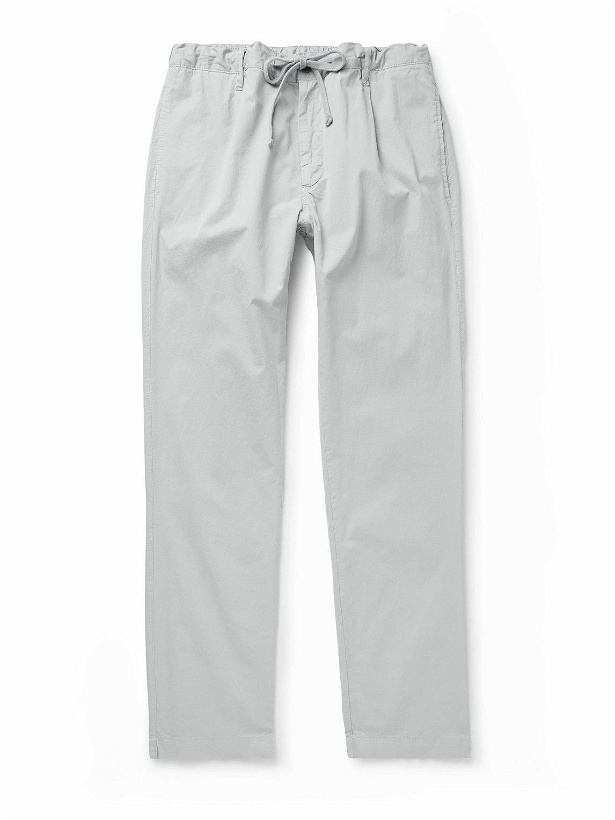 Photo: Hartford - Tanker Slim-Fit Straight-Leg Cotton Drawstring Trousers - Gray