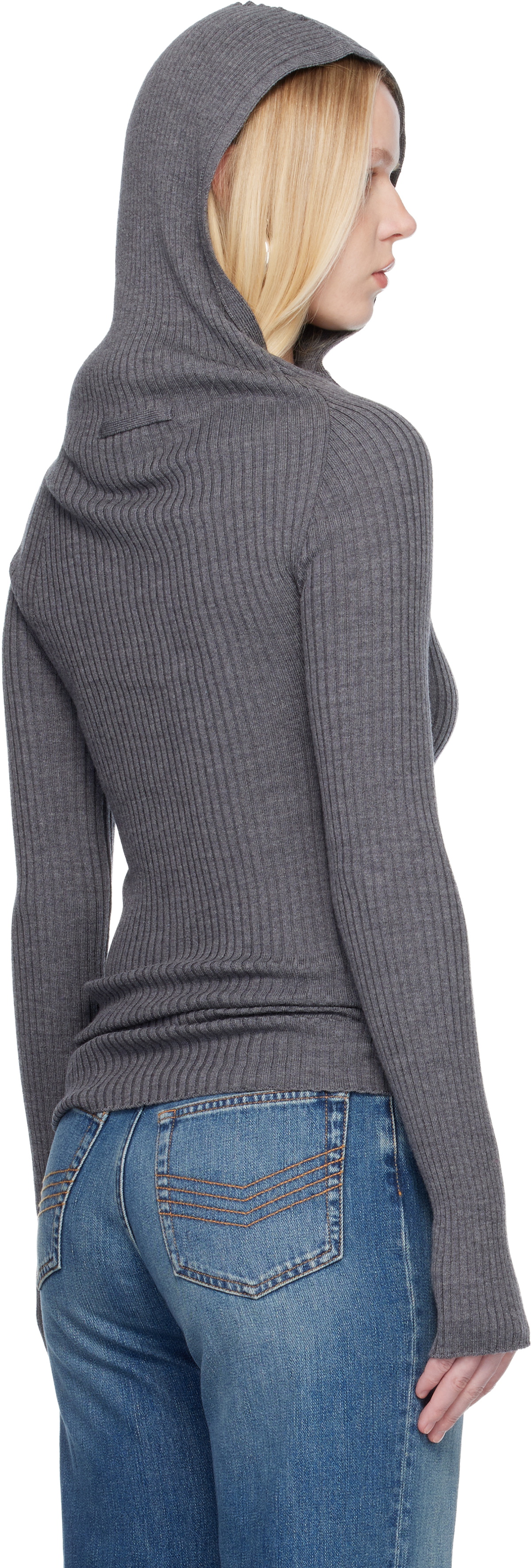 Jean Paul Gaultier Gray Asymmetric Hoodie