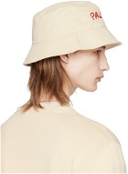 Palm Angels Off-White Logo Bucket Hat