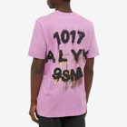 1017 ALYX 9SM Men's Back Print T-Shirt in Light Mauve