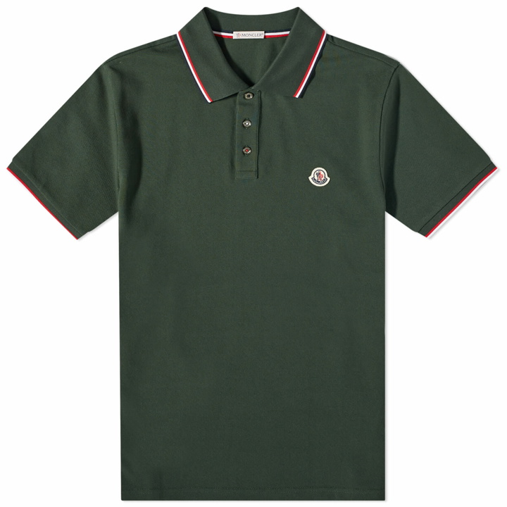 Photo: Moncler Men's Classic Logo Polo Shirt in Khaki