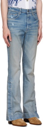 AMIRI Blue Stacked Flared Jeans