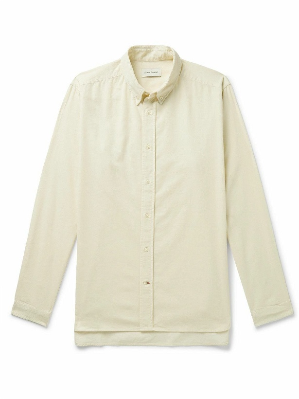 Photo: Oliver Spencer - Brook Button-Down Collar Cotton-Corduroy Shirt - White