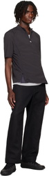 AMOMENTO Gray Mock Neck Zip T-shirt