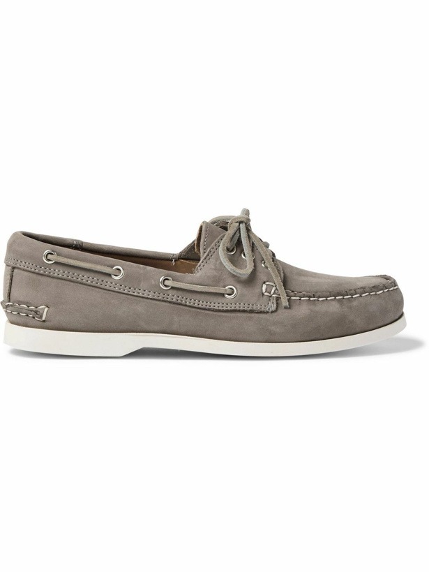 Photo: QUODDY - Downeast Nubuck Boat Shoes - Gray