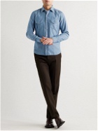 De Petrillo - Cotton-Chambray Western Shirt - Blue
