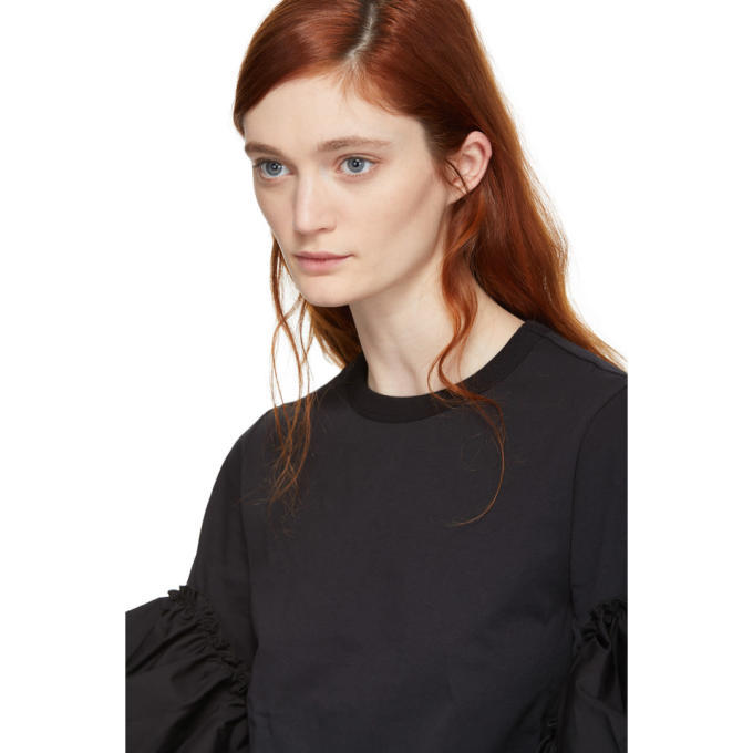 See by Chloe Black Ruffle Sleeve T-Shirt See by Chloe