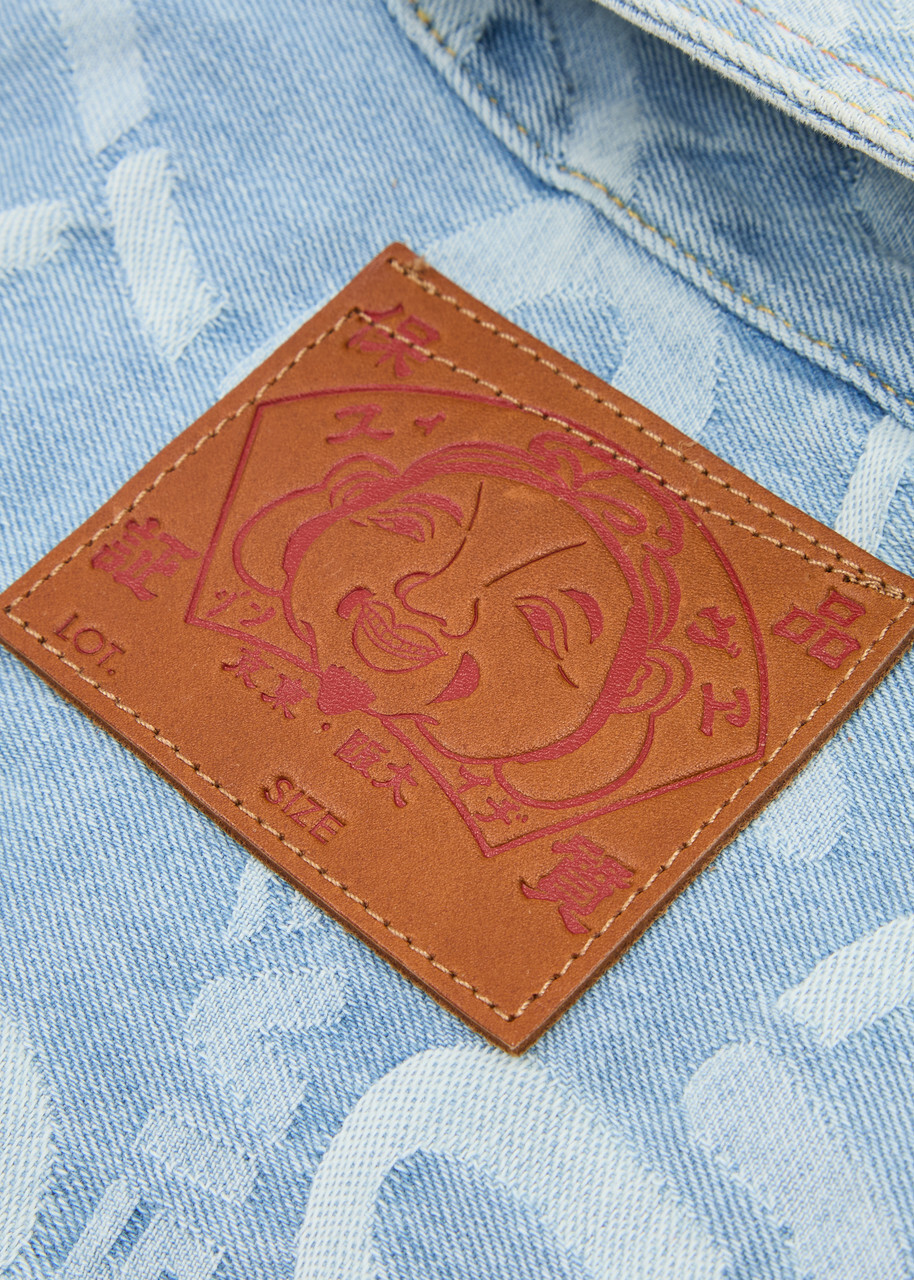 Evisu Seagull Logo-jacquard Denim Jacket Indigo