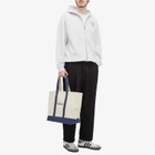Sporty & Rich Men's 94 Racquet Club Two Tone Tote Bag in Natural/Navy/Bright Red 