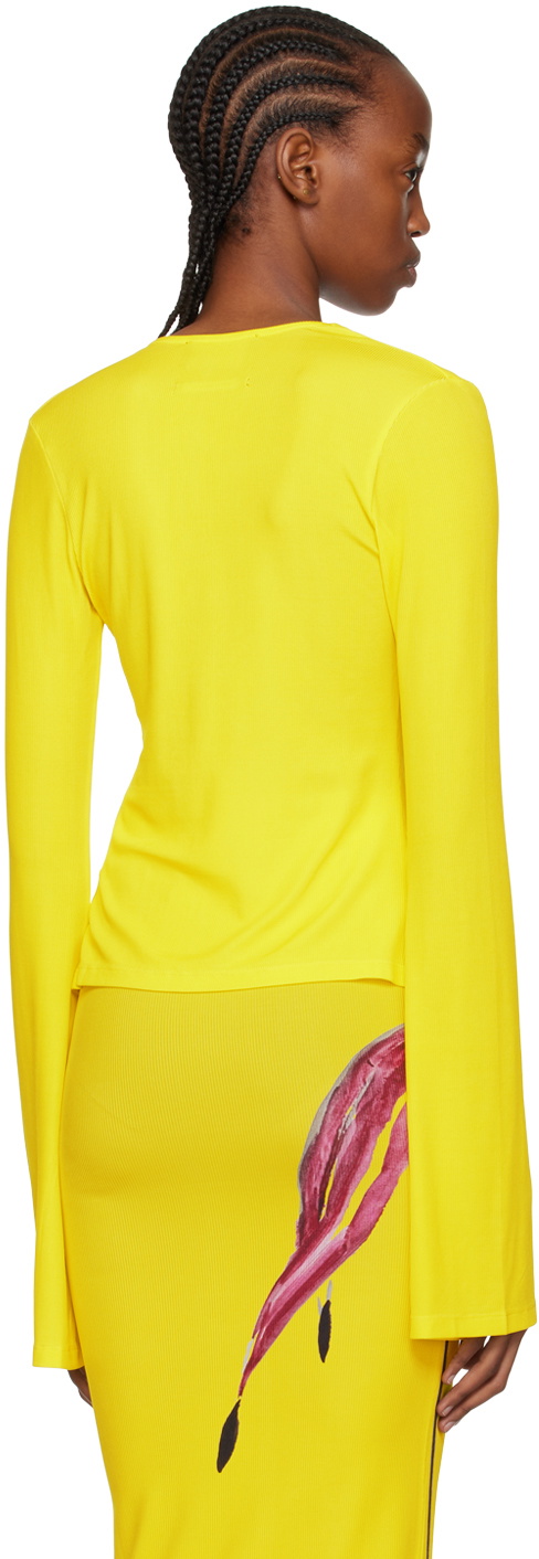 Louisa Ballou Yellow Graphic Cardigan