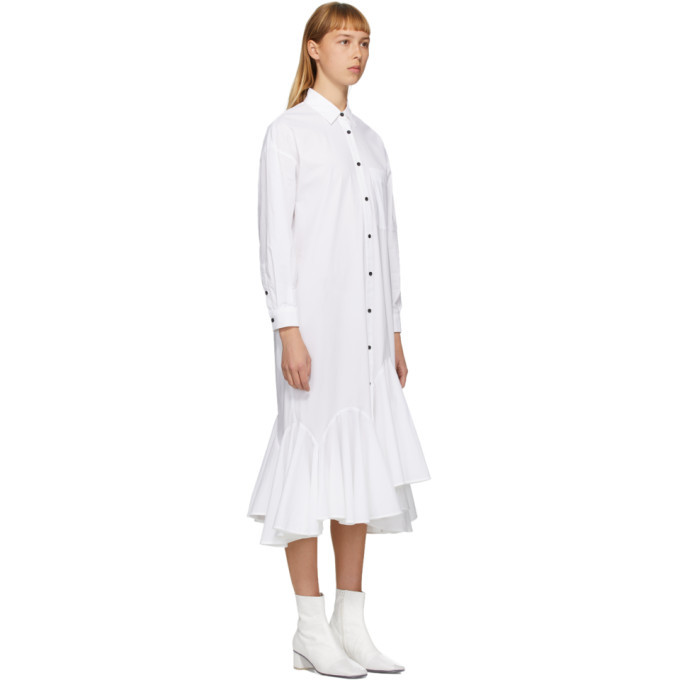 Enfold White Flare Hem Shirt Dress