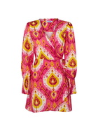 MC2 Saint Barth Linen Short Dress Brilly With Ikat Print