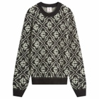 Casablanca Men's Monogram Mohair Blend Crew Sweatshirt in Black