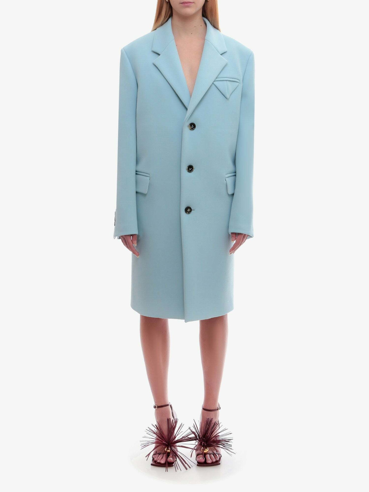 Bottega Veneta Coat Blue Womens Bottega Veneta