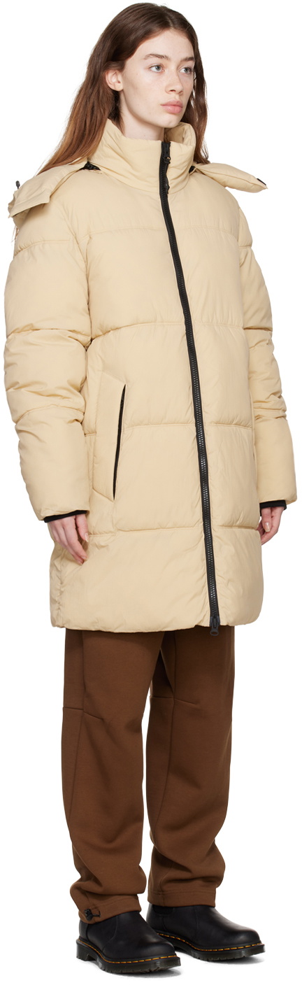 The Very Warm Beige Long Hooded Puffer Jacket