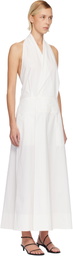St. Agni White Halter Wrap Midi Dress