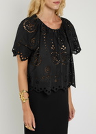 Matteau Broderie Anglaise Cotton Blouse Black