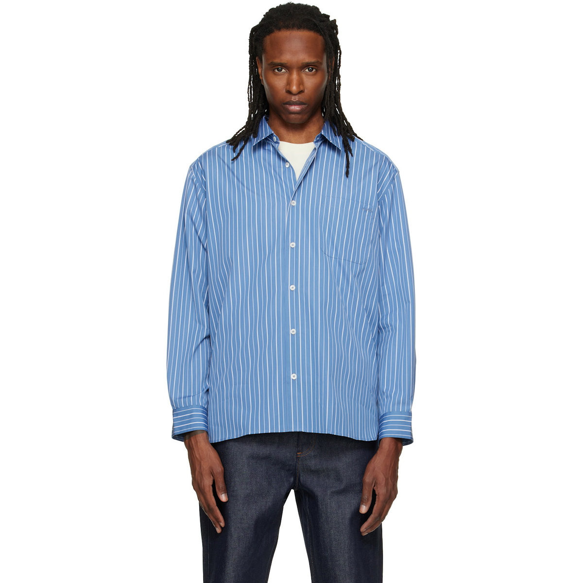 A.P.C. Blue Malo Logo Shirt