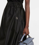 Loewe Anagram silk-blend midi skirt