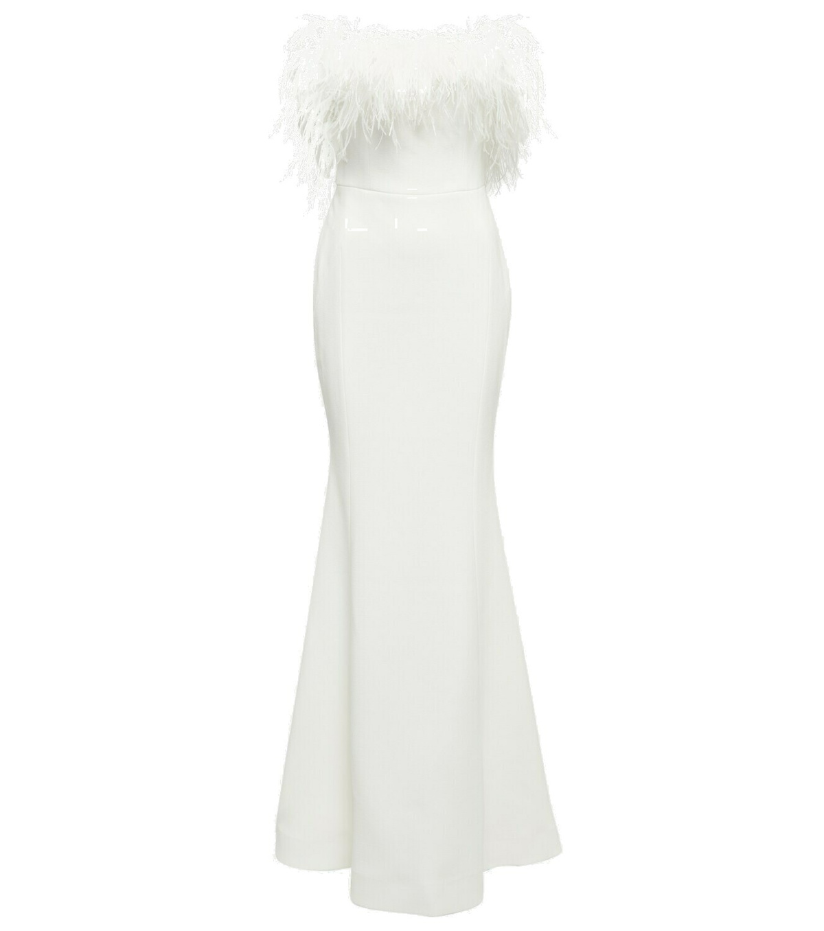Rebecca Vallance Bridal Grace feather-trimmed gown Rebecca