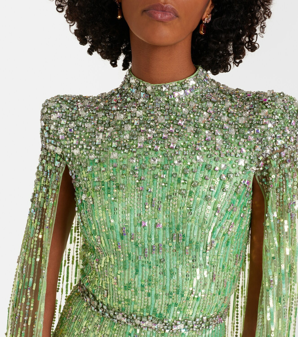 Jenny Packham Opera embellished caped gown