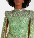 Jenny Packham Opera embellished caped gown