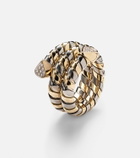Marina B Trisola 18kt gold and titanium ring with diamonds