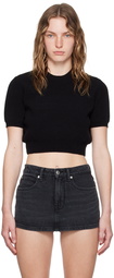 Alexander Wang Black Embossed-Logo T-Shirt