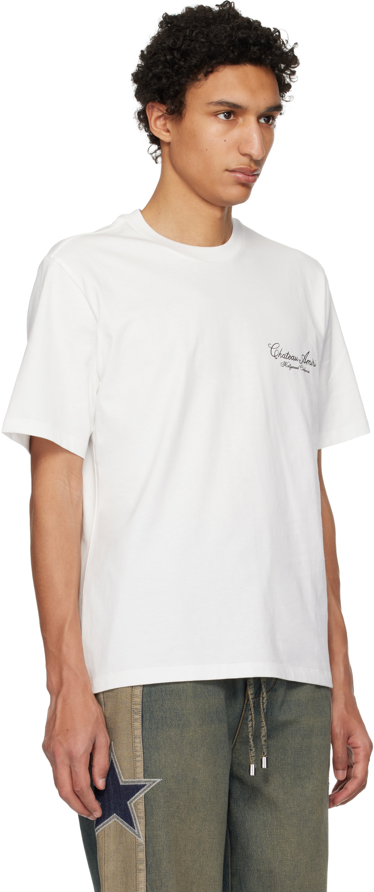 AMIRI White 'Chateau' Script T-shirt Amiri