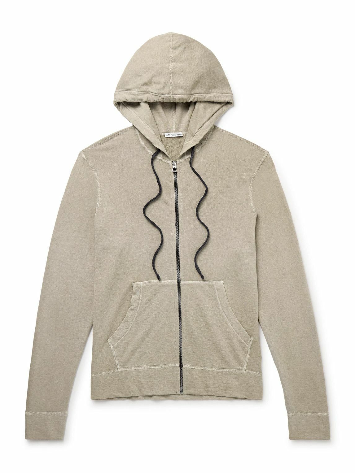 James Perse - Garment-Dyed Cotton-Jersey Zip-Up Hoodie - Gray