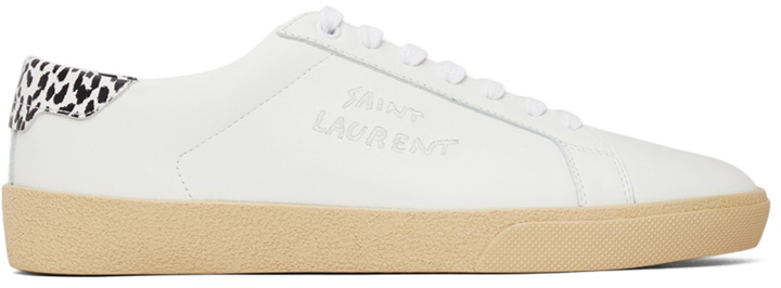 Photo: Saint Laurent White Zebra Court Classic SL/06 Sneakers