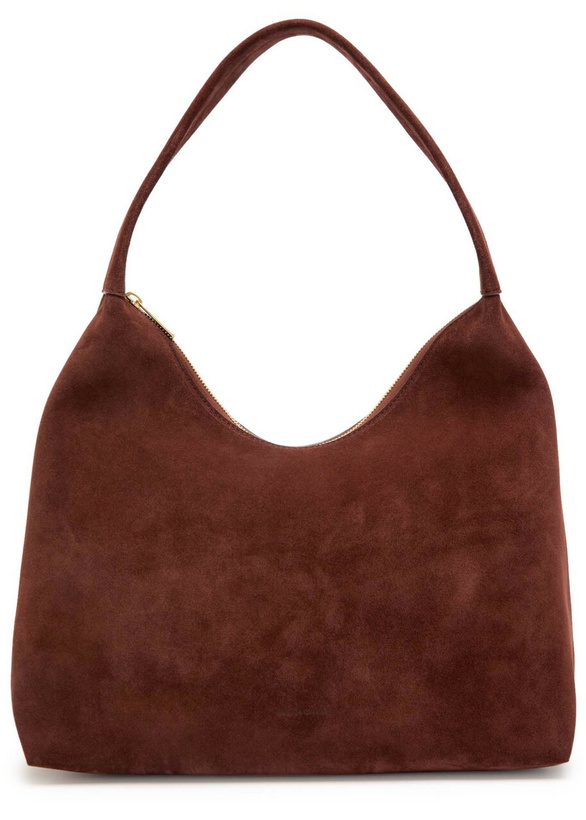 Photo: Mansur Gavriel Candy Hobo Suede Shoulder bag - Chocolate - One Size