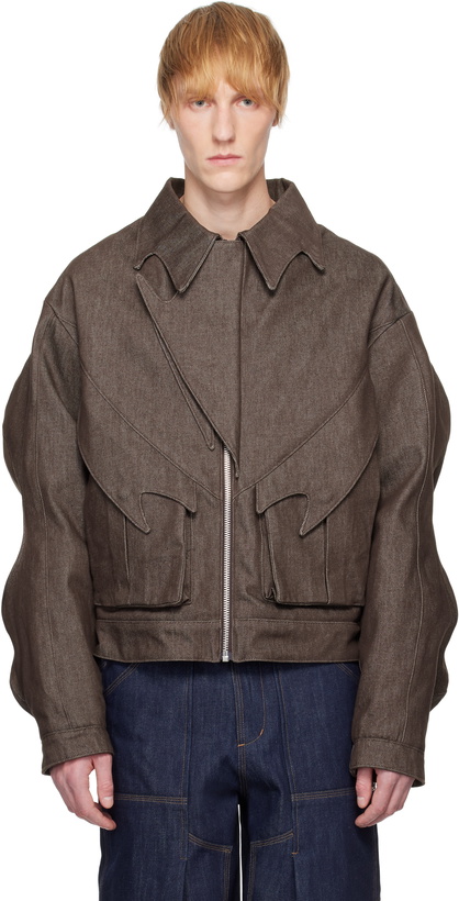 Photo: YAKU Brown Grandad Denim Jacket