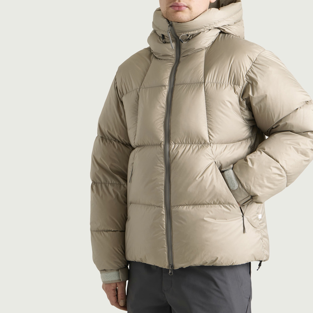 Goldwin Men's Crystalite Down Parka Jacket in Woody Beige