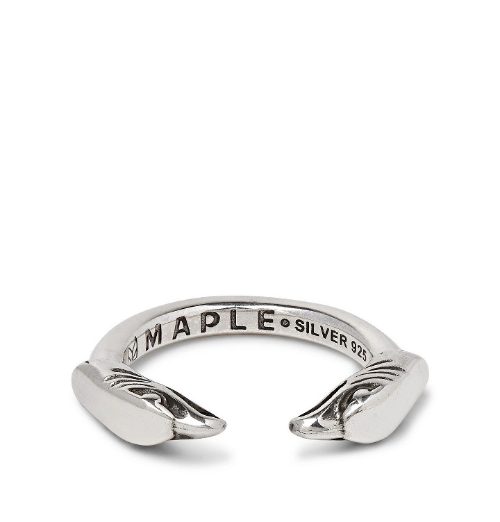 Photo: MAPLE - Eagle Head Engraved Sterling Silver Ring - Silver