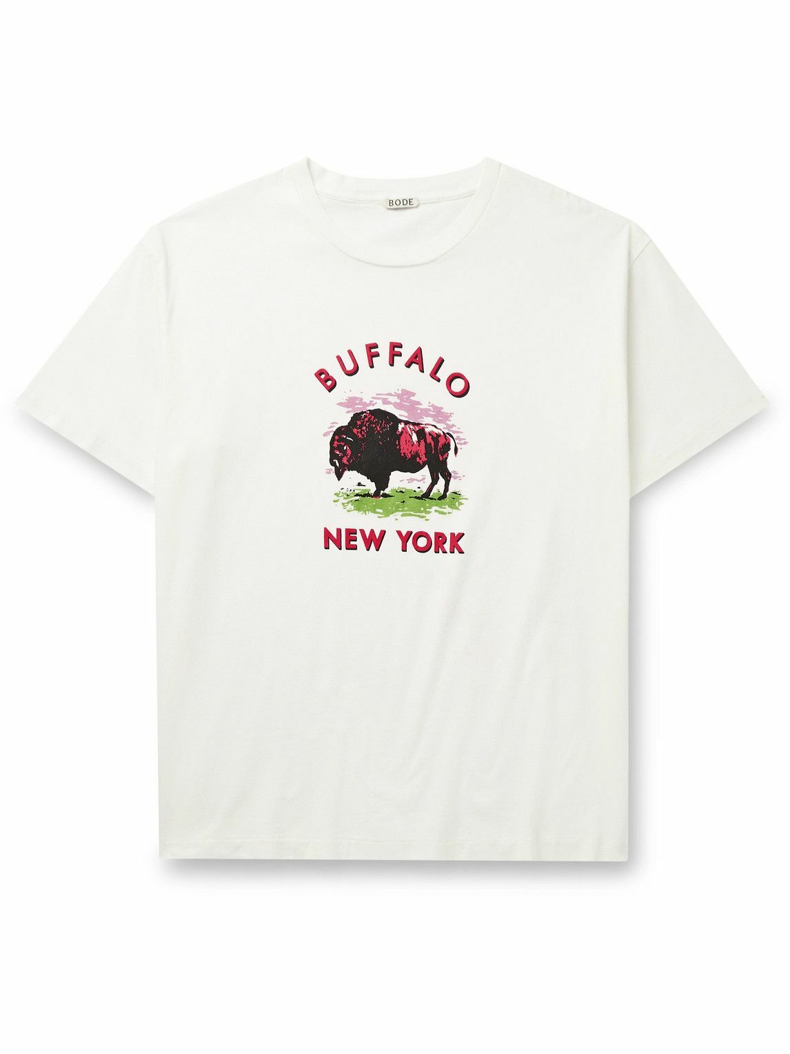 激安超安値 BODE - Slim-Fit Printed Cotton-Jersey T-Shirt - Neutrals Bode トップス