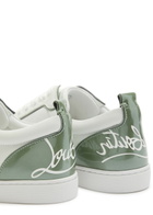 Christian Louboutin Fun Louise Junior Panelled Leather Sneakers White And Green