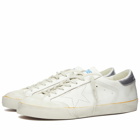 Golden Goose Men's Super Star Leather Sneakers in White/Ivory/Silver