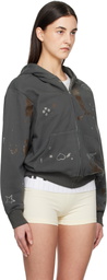 Praying Gray Mud Rhinestone Hoodie