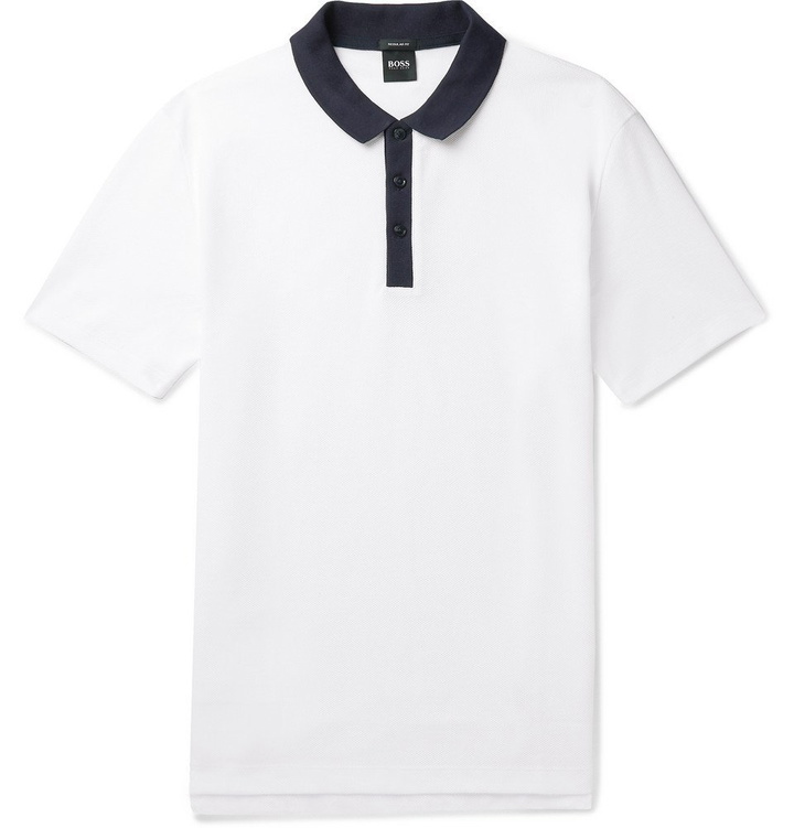 Photo: Hugo Boss - Honeycomb Cotton Polo Shirt - White