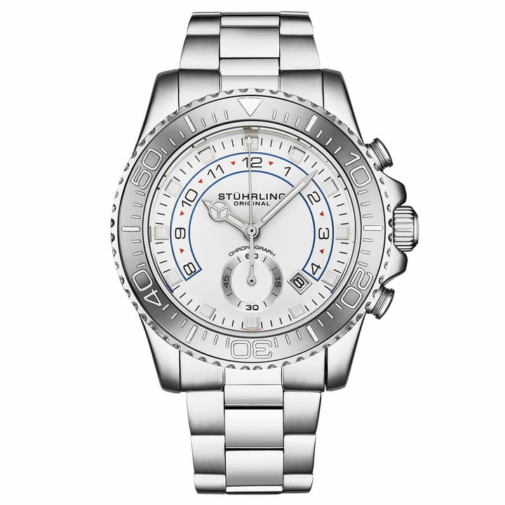 Photo: Stuhrling Original Aquadiver Quartz White Dial Mens Watch M16749