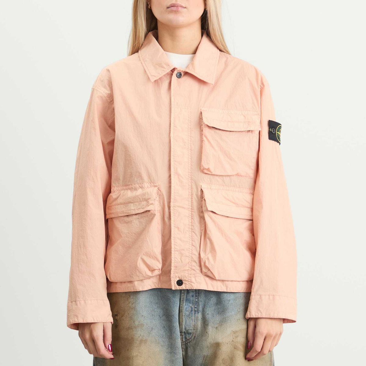 Stone Island Women's Crinkle Reps Jacket in Chalk Pink