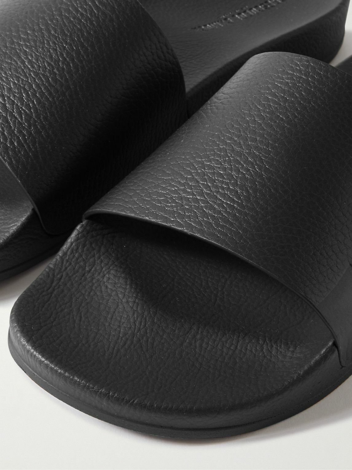 Frescobol Carioca - Humberto Debossed Full-Grain Leather Slides - Black